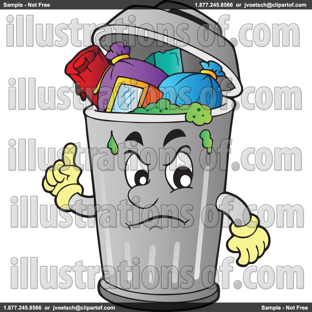 Garbage Clipart Royalty Free Rf Trash Can Clipart Illustration By