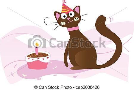 Happy Birthday Cat Clip Art Hello Kitty Birthday Clip Art Cartoon Of A