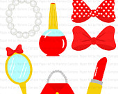 Instant Download   Minnie Beauty Accessories Inspired Clip Art Diva