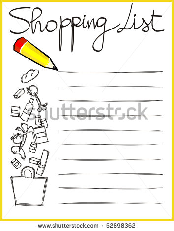 Personalized Shopping List Vector   Stock Vector