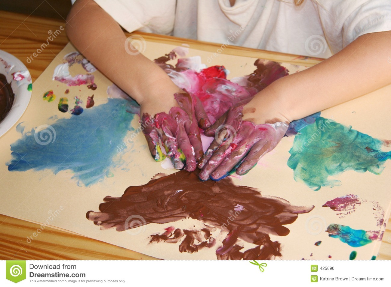 Preschool Painting Activity Stock Photo   Image  425690