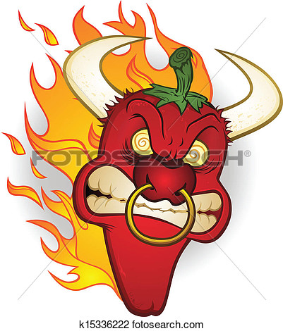 Raging Bull Chili Pepper Cartoon Ch View Large Clip Art Graphic