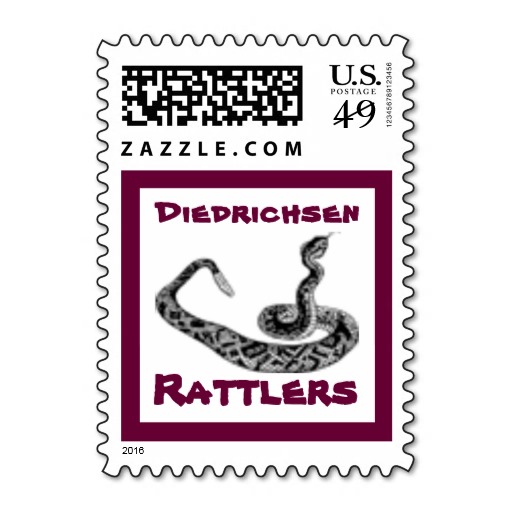 Rattlesnake Mascot Rattlers Rattlesnake School Mascot Postage Stamp