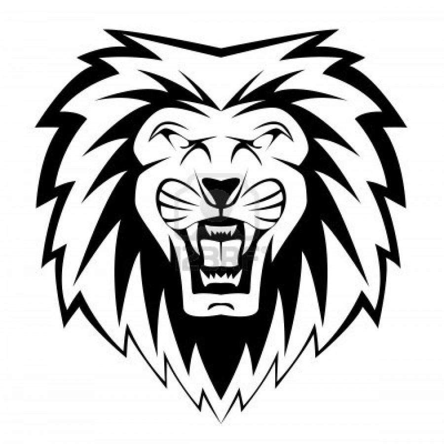 Roaring Lion Black And White Tribal Face Tattoo Designs Lion Face    