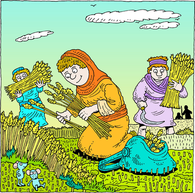 Ruth Gleaning Among Boazs Workers   Ruth Clip Art   Christart Com