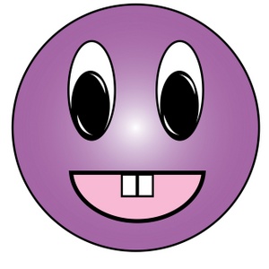 Smiley Clipart Image   Cartoon Purple Smiley Face Character