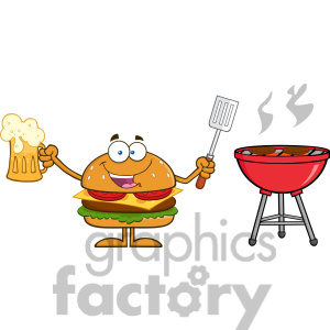 8578 Royalty Free Rf Clipart Illustration Happy Hamburger Cartoon