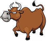 Angry Brown Bull Cartoon Strong Bull Cartoon Funny Bull Cartoon