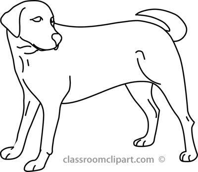 Animals   Dog 02a Outline   Classroom Clipart