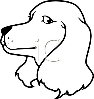 Black And White Cartoon Of A Dog   Royalty Free Clipart Image