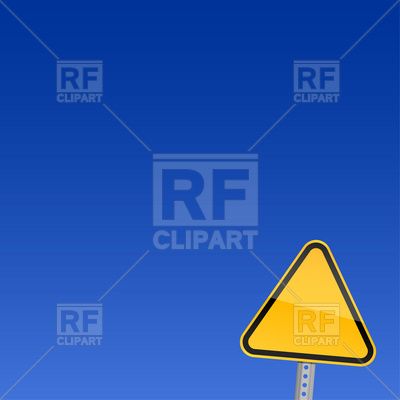 Blank Yellow Warning Sign And Sky Download Royalty Free Vector Clipart