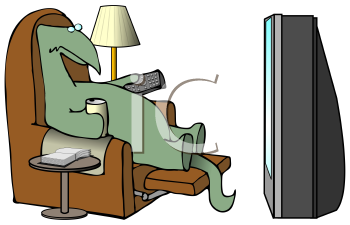 Boy Watching Television Clipart