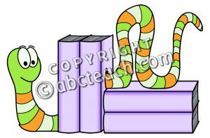 Clip Art  Cartoon Bookworm 4 Color 2   Preview 1