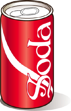 Clip Art Of A Red Can Of Cola With The Word  Soda  Written In