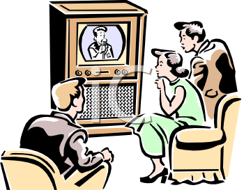     Clipart 0511 0809 2919 0137 Vintage Family Watching Television Clipart