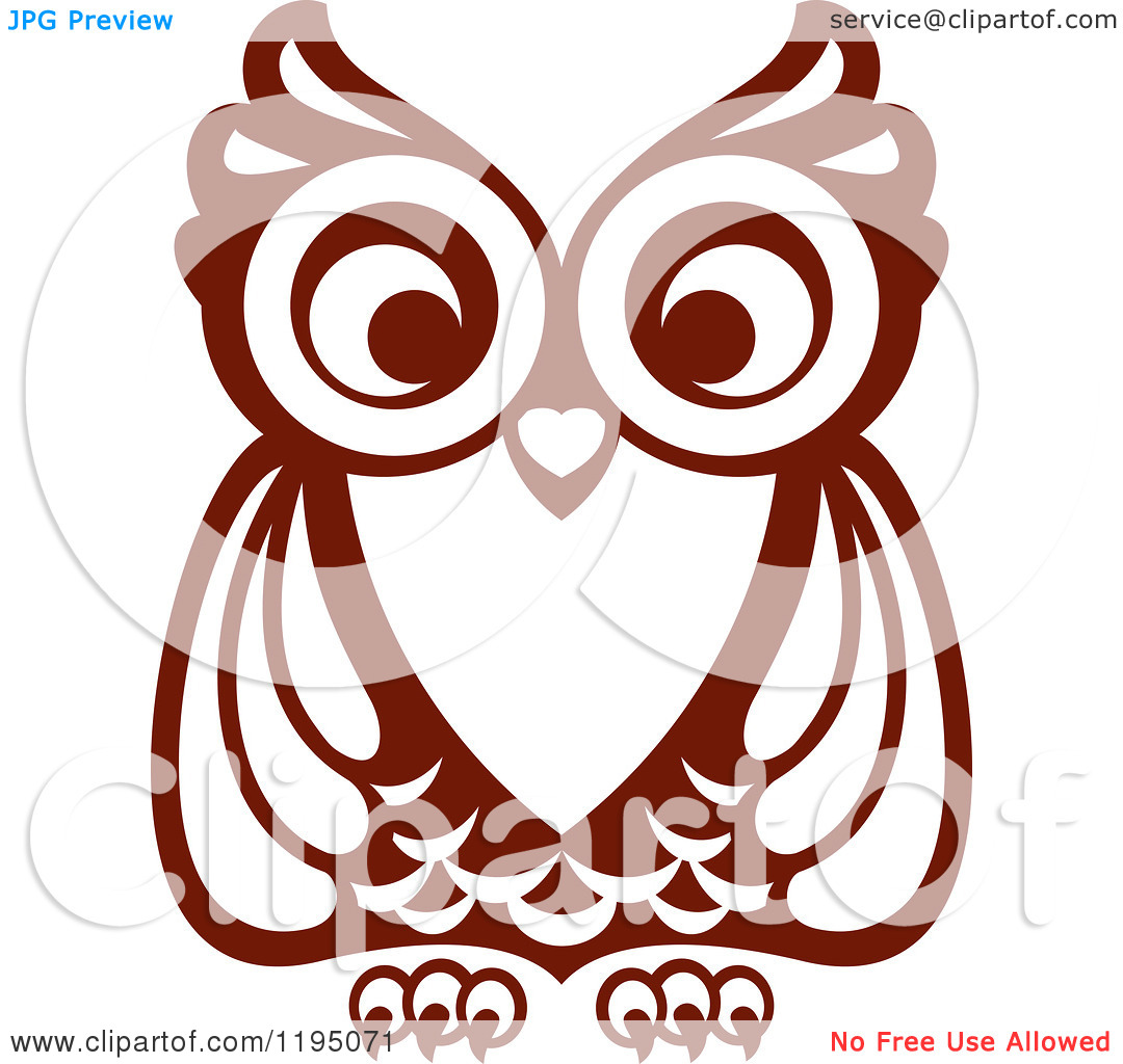 Clipart Of A Brown Owl 7   Royalty Free Vector Illustration By