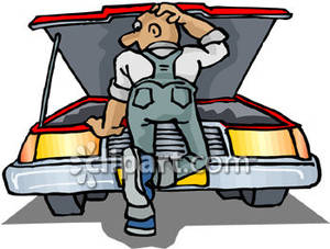 Confused Mechanic Scratching His Head   Royalty Free Clipart Picture