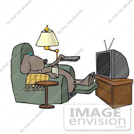 Dog Watching Television Clipart    13289 By Djart   Royalty Free Stock    