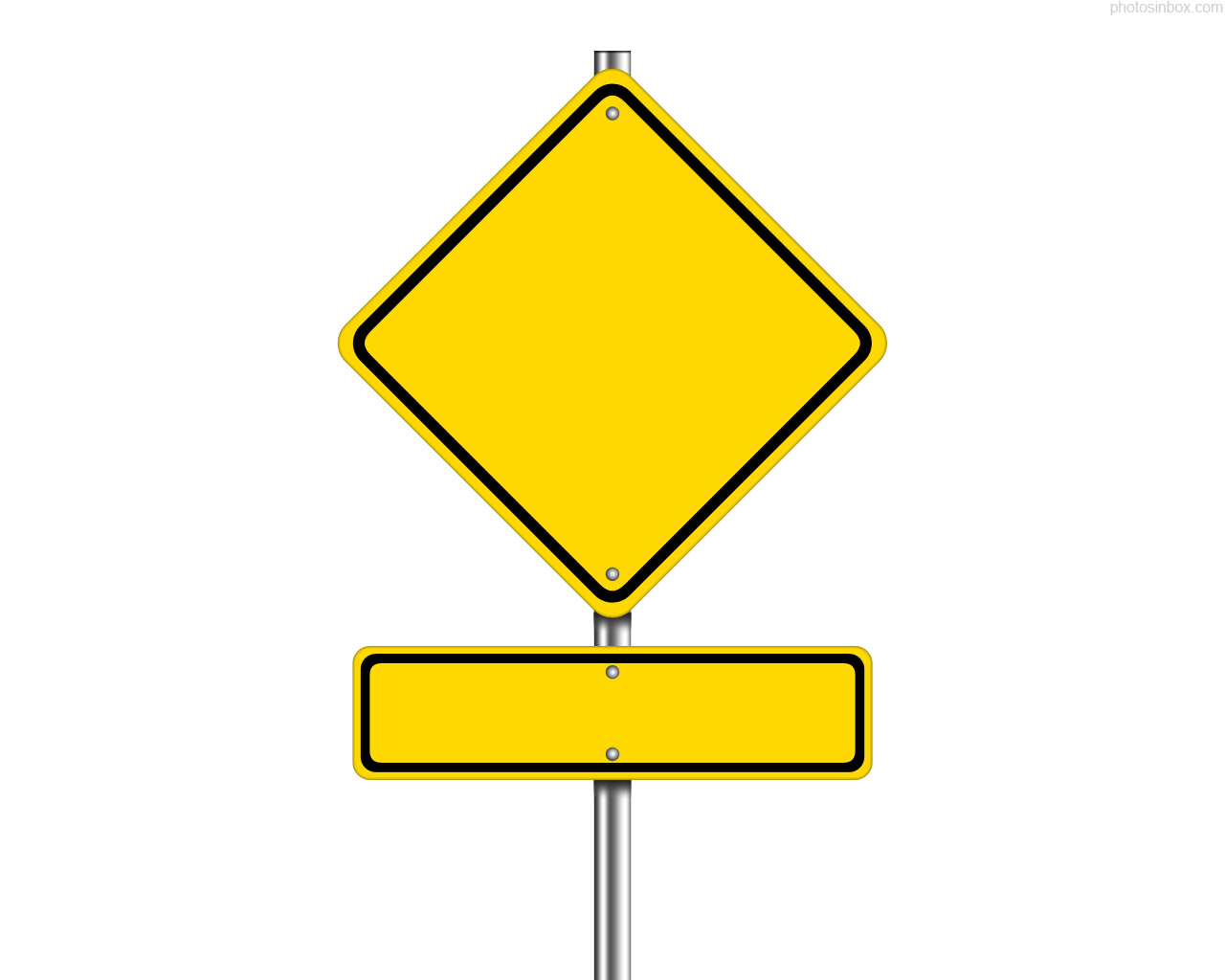 Enlarge Graphic  1280x1024px   Blank Yellow Traffic Sign