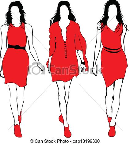 Fashion Models In Red    Clipart Panda   Free Clipart Images