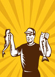 Fisherman Holding Fish Stock Vectors Illustrations   Clipart