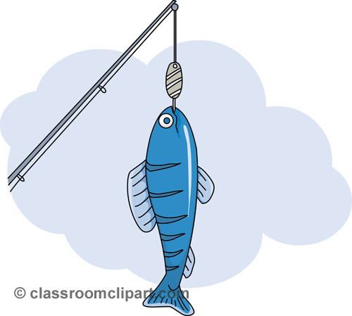 Fishing   Fish On Hook 09   Classroom Clipart