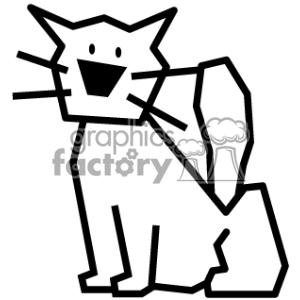     Free Black And White Stick Pet Cat Clipart Image Picture Art   373072