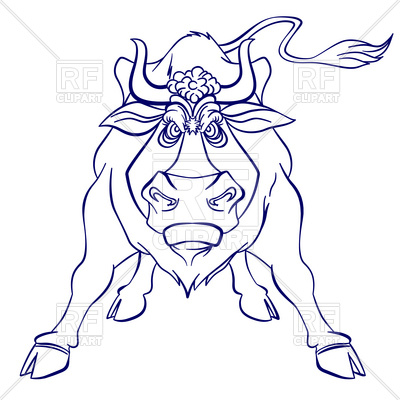 Funny Bull Cartoon Clipart