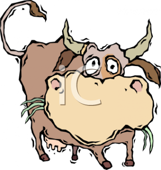 Funny Cartoon Bull   Royalty Free Clip Art Picture