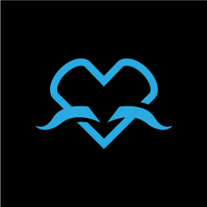 Graphic Design Of Heart Clipart   Blue Heart With Mustache With Black