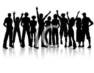 Group Of People Dancing   Royalty Free Clipart Picture