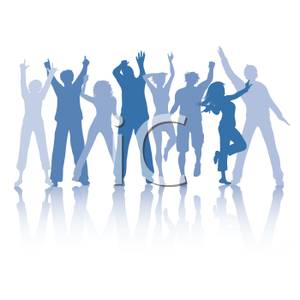 Group Of People Dancing   Royalty Free Clipart Picture