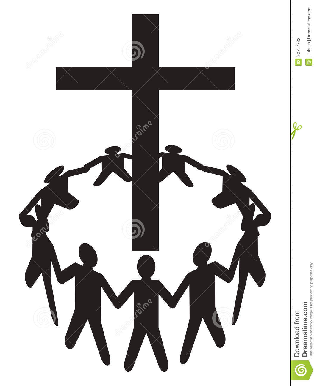 Group Of People Gathering Around A Cross