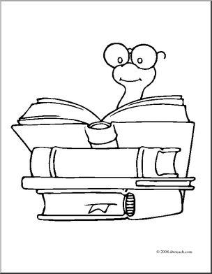 Page Showing A Bookworm Reading A Book Bookworm Reading Library