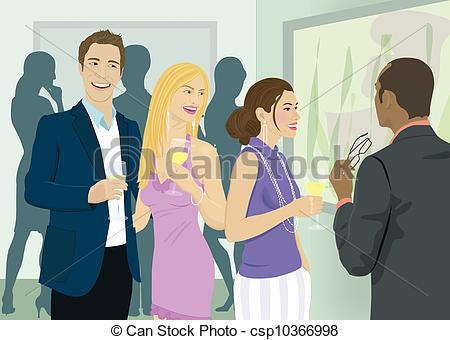 People Socializing With Drinks At A Party   Csp10366998