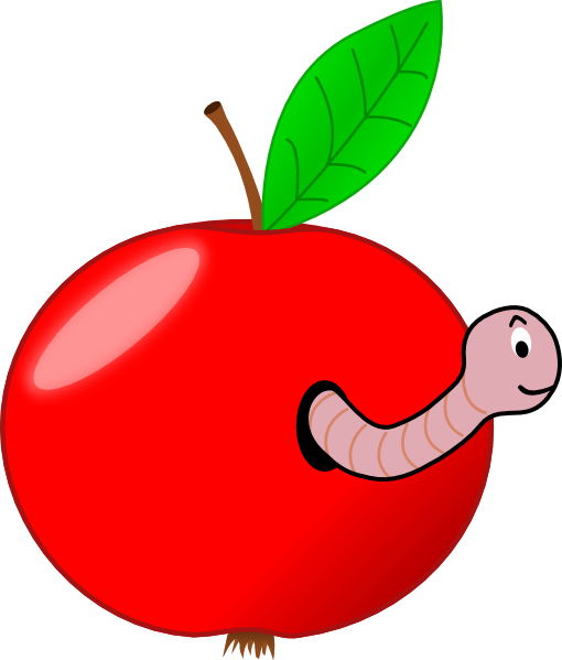 Red Apple With A Worm Clip Art At Clker Com   Vector Clip Art Online