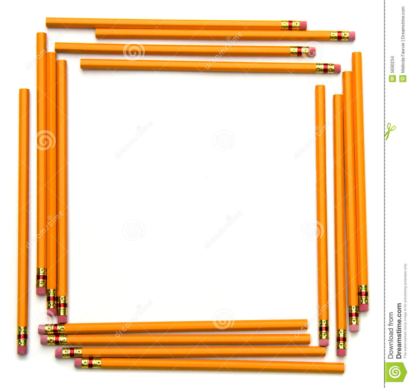 Square Frame Made Of Unsharpened Number Two Pencils For Back To School    