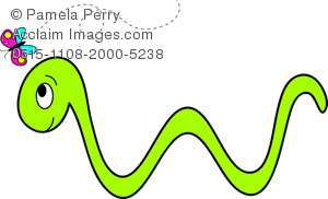Vector Clipart Illustration Of A Little Worm Or Snake With The