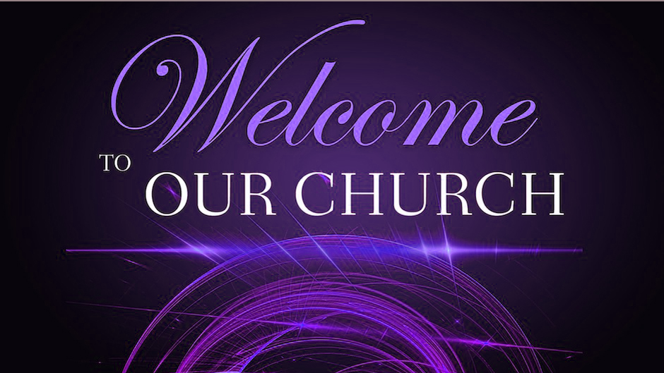 Welcome To Our Church Wide Purple 1