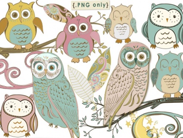 Whimsical Wispy Owl Clip Art   Meylah