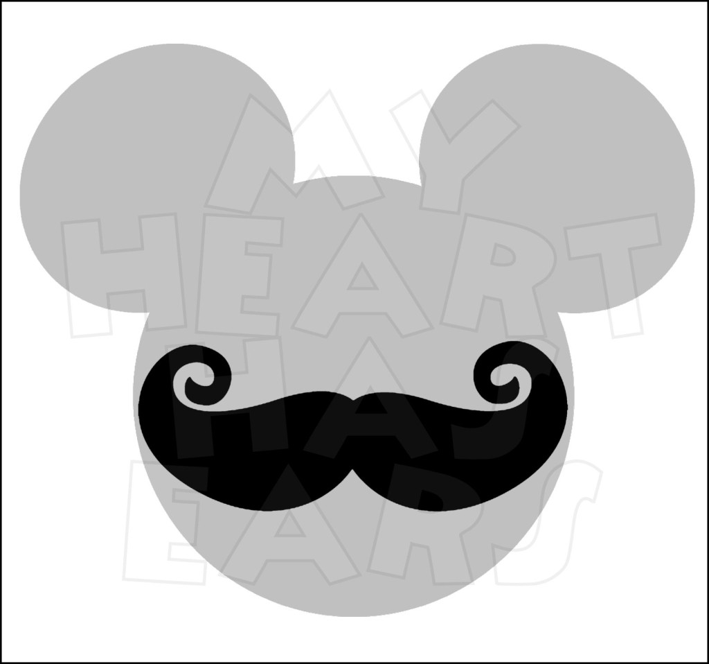 With Mustache Instant Download Digital Clip Art    My Heart Has Ears