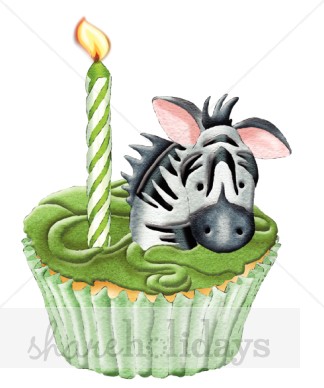 Birthday Cupcakes Clipart  Zebra Cupcake Clipart