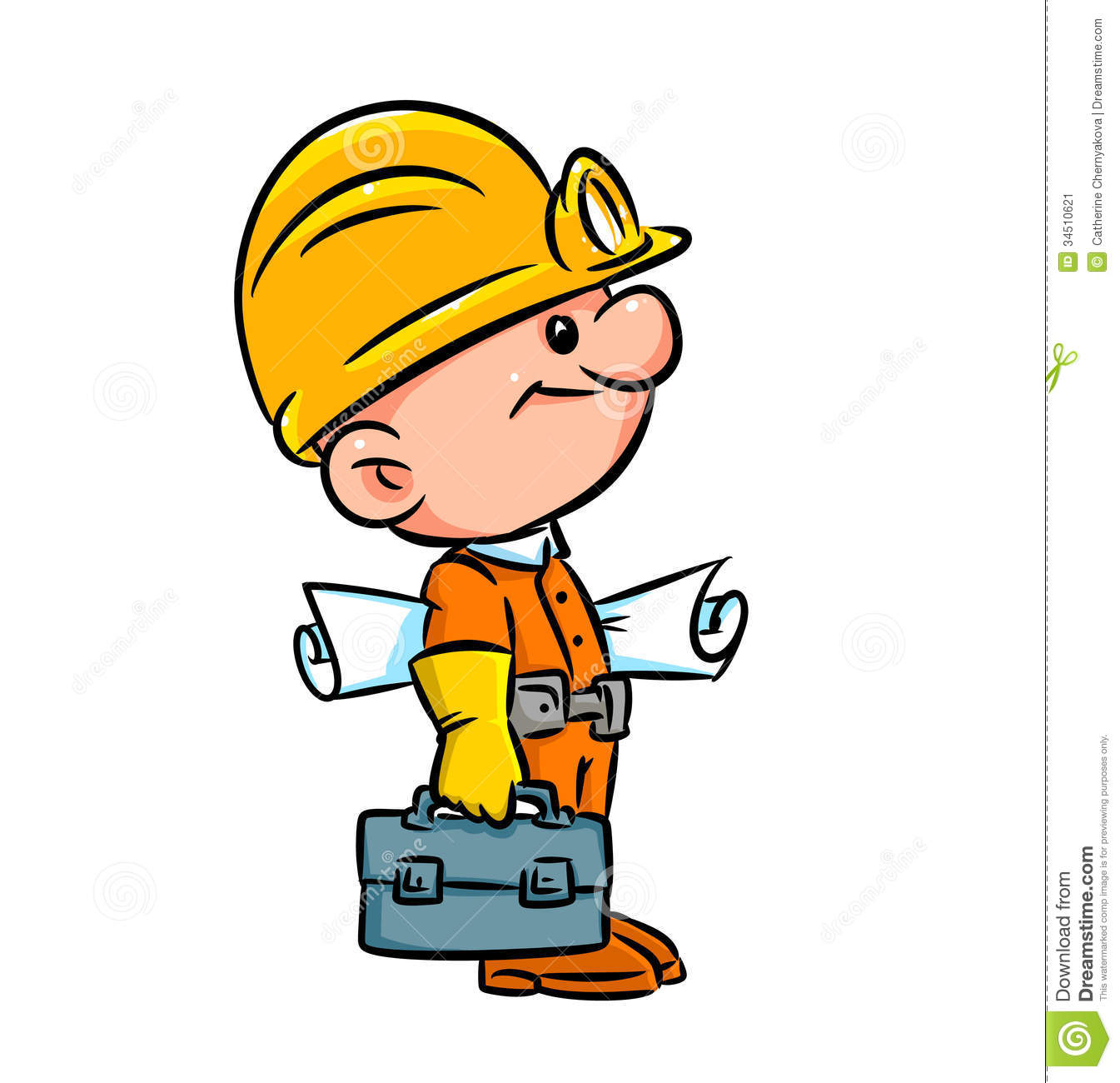 Builder Clipart Funny Builder Illustration