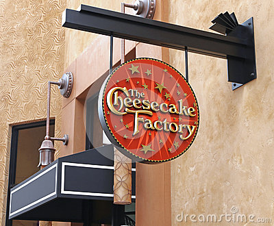 Cheesecake Factory Restaurant Sign Editorial Image