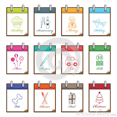 Clip Board Design Icons With Appointment Reminder Notes Isolated On    