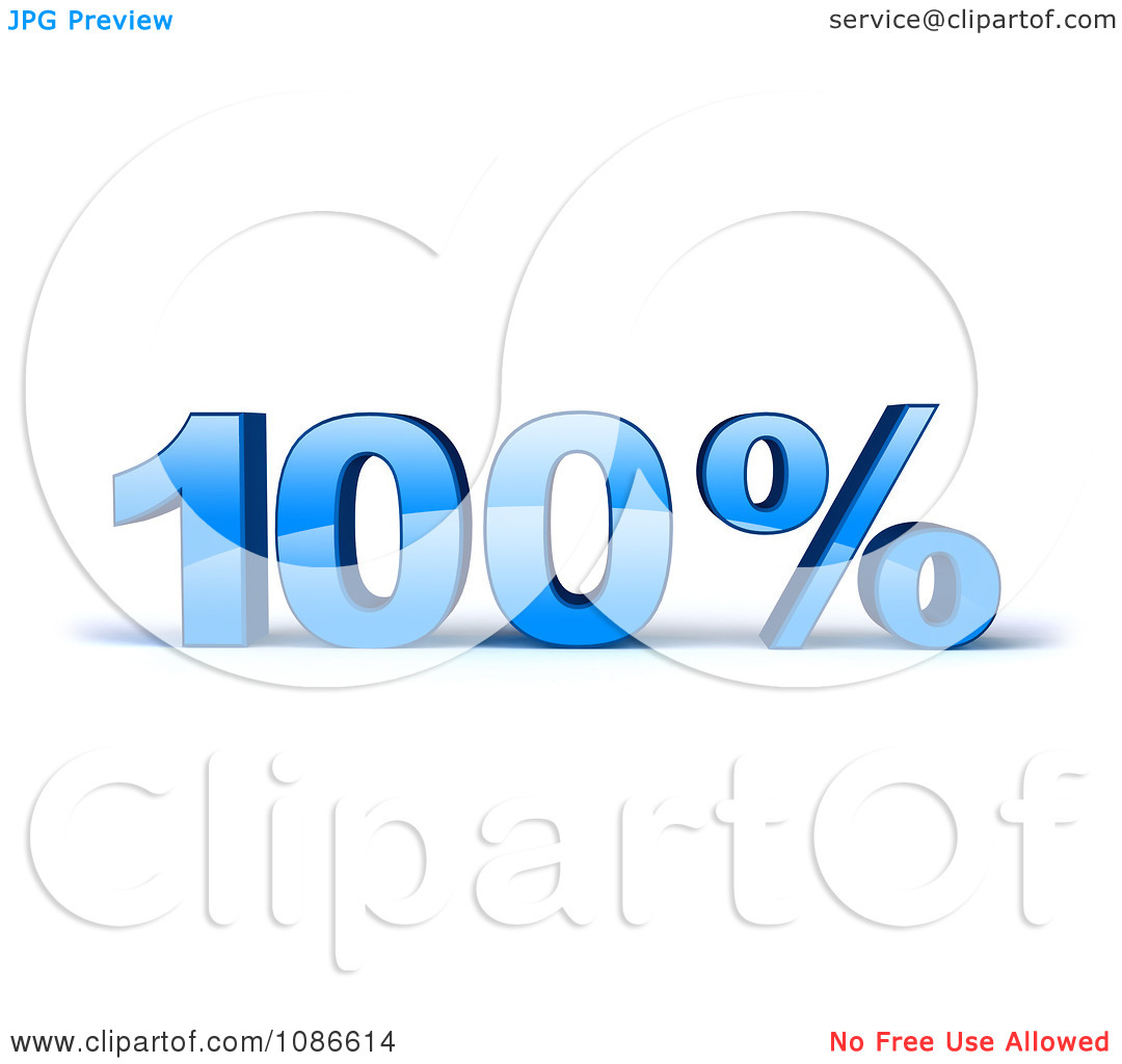 Clipart 3d Blue 100 Percent Off   Royalty Free Cgi Illustration By