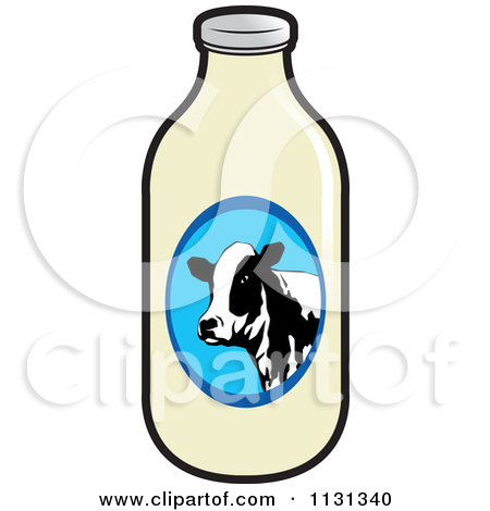 Clipart Of A Black And White Milk Can   Royalty Free Vector