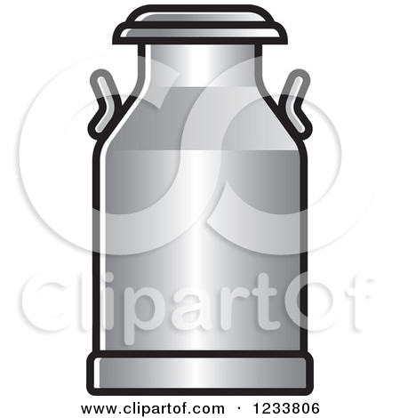 Clipart Of A Silver Milk Can   Royalty Free Vector Illustration By Lal