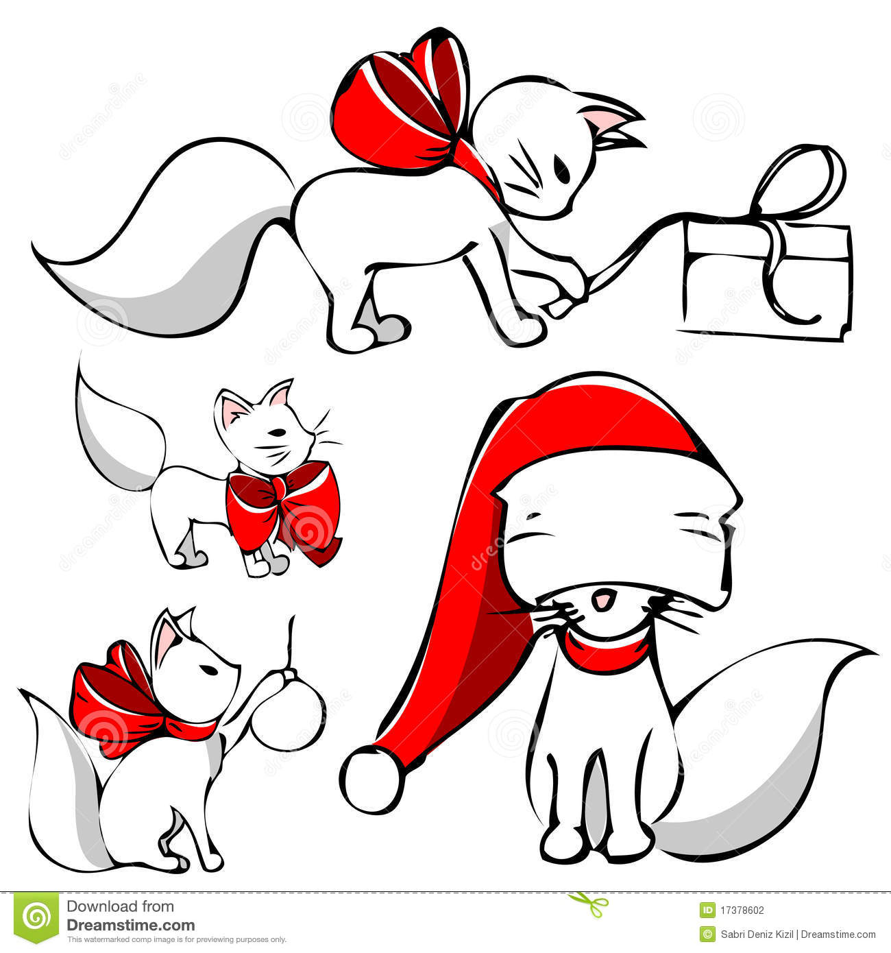 Cute Christmas Cat Stock Photography   Image  17378602