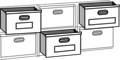 File Cabinet Drawers   Vector Clip Art